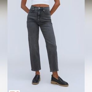 Everlane washed black gray highrise straight jeans size: 29 ankle